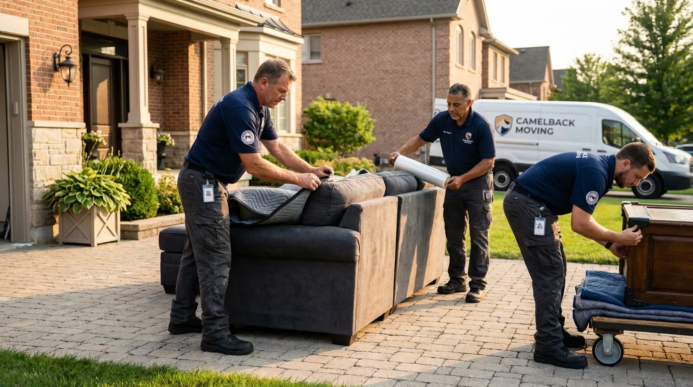 Large estate moving crew wrapping furniture in Cosmopolis, WA
